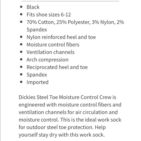 Steel Toe Moisture Control Crew Socks - Picture 6 of 6